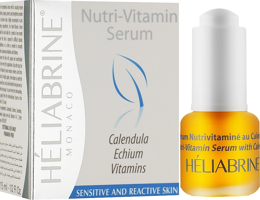 Heliabrine Вітамінізована сироватка для обличчя з календулою "Солодка конюшина" Nutrivitamin Serum - фото N2