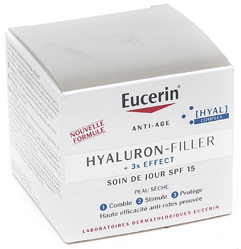 Eucerin Дневной крем для сухой кожи Eucerin Hyaluron-Filler 3x Day Cream SPF 15 - фото N1