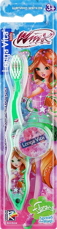 Longa Vita Зубная щетка "Winx" с колпачком, зеленая - фото N1