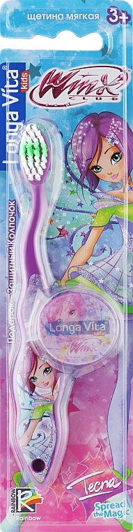 Longa Vita Зубна щітка "Winx" з ковпачком, фіолетова - фото N1