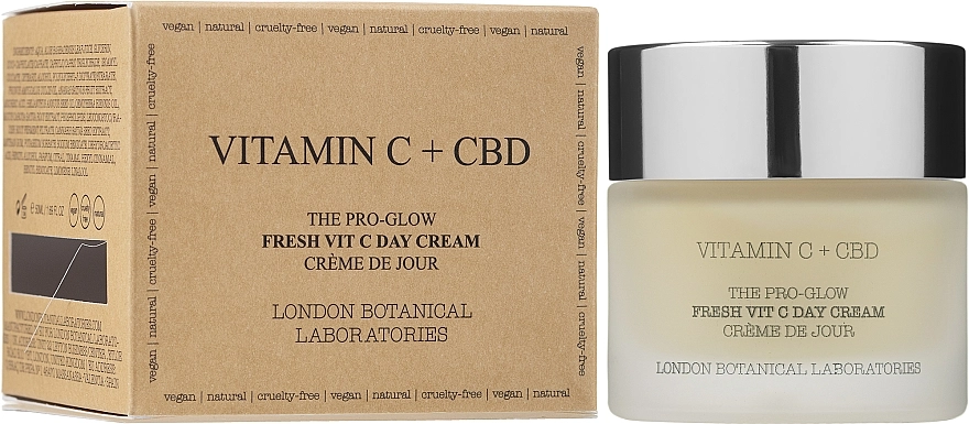 London Botanical Laboratories Крем для обличчя денний Vitamin c + CBD The Pro-Glow Fresh Vit C Day Cream - фото N2