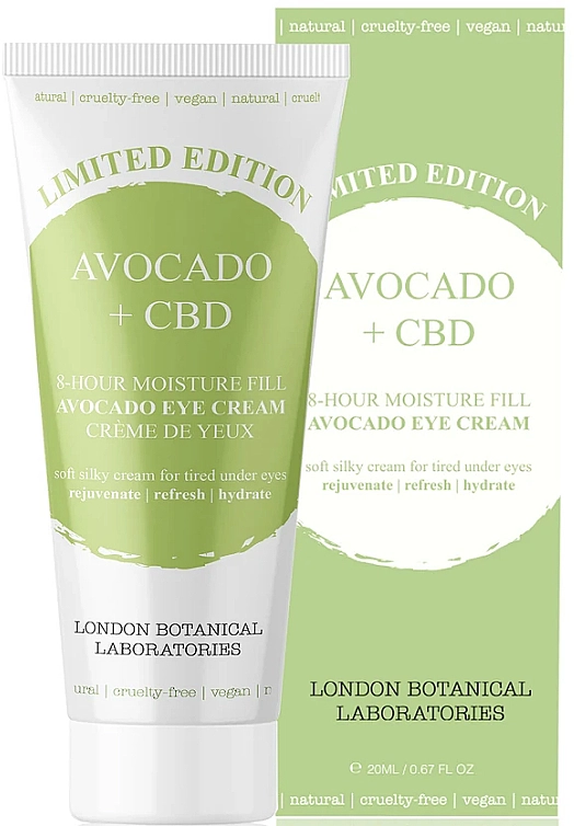 London Botanical Laboratories Крем для глаз Limited Edition Avocado+CBD 8-Hour Moisture Fill Eye Cream - фото N1