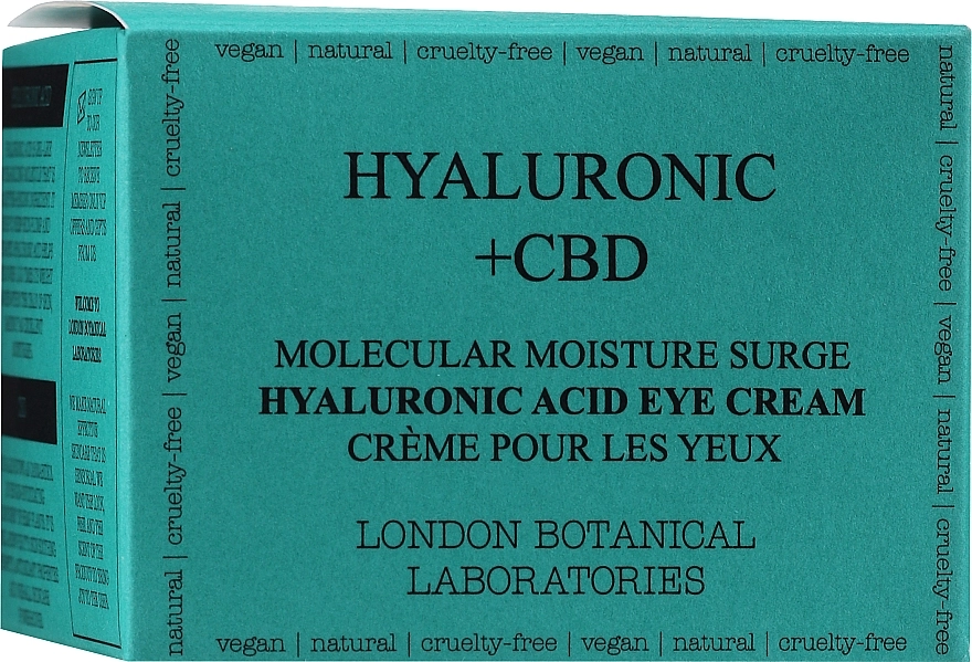 London Botanical Laboratories Набір Hyaluronic acid+CBD Molecular Moisture Surge Eye Cream (cr/20ml + cr/20ml) - фото N2