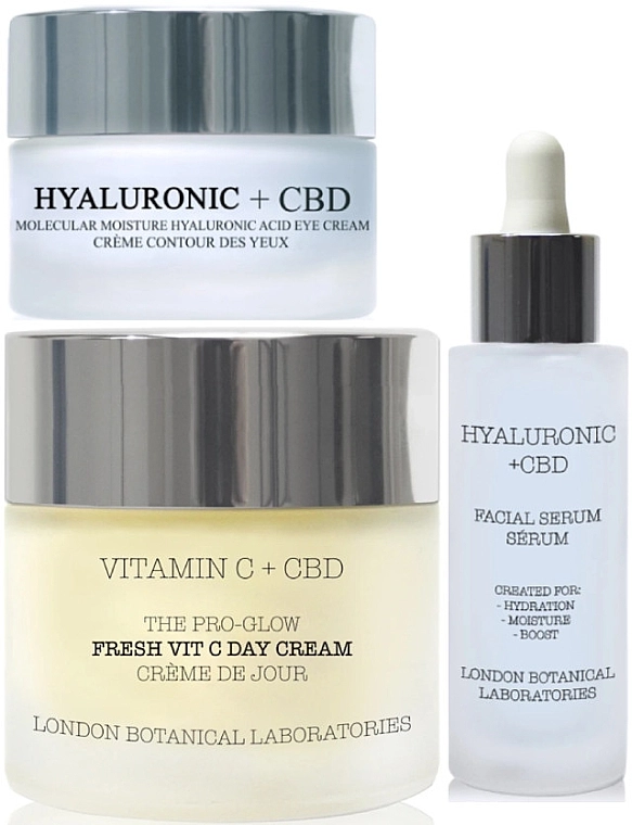 London Botanical Laboratories Набір Hyaluronic + Vitamin C (cr/50ml + cr/20ml + Serum/30ml) - фото N1