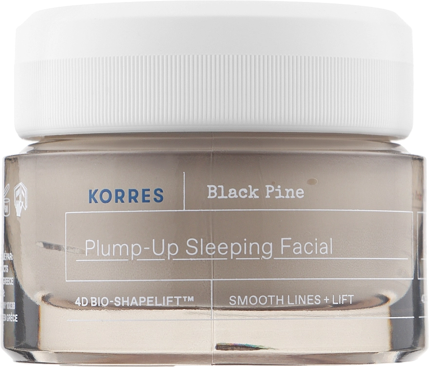 Korres Крем для обличчя з чорною сосною, 4D-ліфтинг, нічний Black Pine Plump-Op Sleeping Facial - фото N1