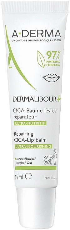 A-Derma Бальзам для губ Dermalibour Reparing Cica Lip Balm - фото N1