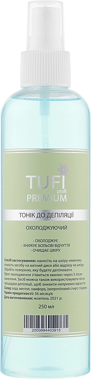 Tufi profi Тонік до депіляції, охолоджувальний Premium - фото N1