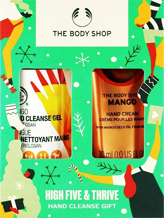 The Body Shop Набір "Манго" High Five & Thrive Hand Cleanse Gift (h/cr/30ml + h/gel/60ml) - фото N1