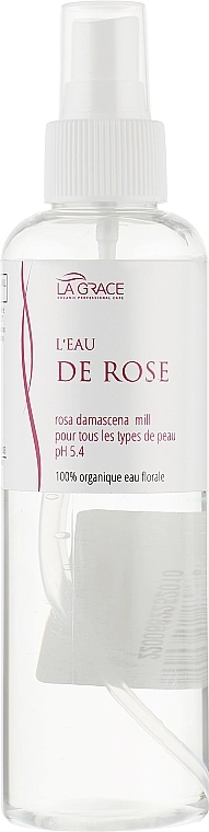 Органічна квіткова вода троянди - La Grace L'Eau De Rose, 200 мл - фото N1