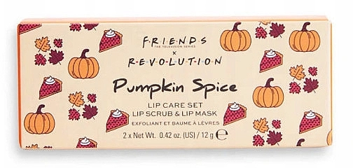 Makeup Revolution Набір X Friends Pumpkin Spice Lip Care Set (lip/mask/12g + lip/scrub/12g) - фото N1