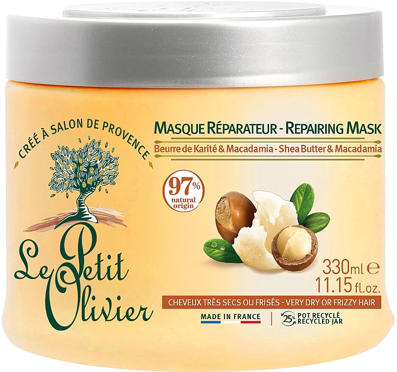 Le Petit Olivier Живильна маска для кучерявого волосся Shea Butter And Macadamia oil Regenerating Mask - фото N1