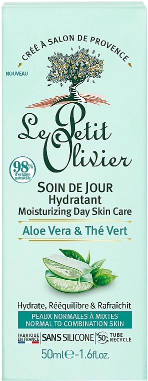 Le Petit Olivier Дневной крем "Интенсивное увлажнение" Moisturizing Day Care Aloe Vera & Green Tea - фото N3