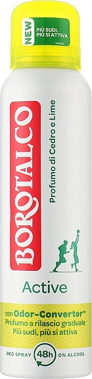 Borotalco Антиперспирант-спрей с запахом кедра и лайма для тела Active Spray Cu Cidru Si Lamaie - фото N1