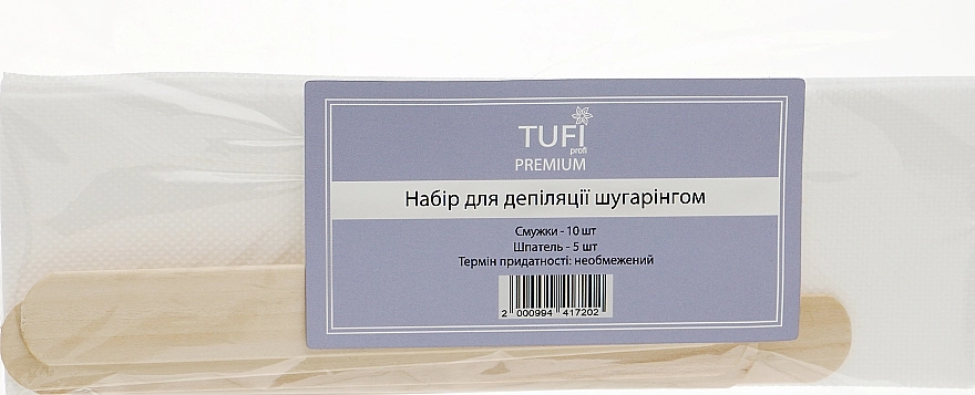 Tufi profi Набор для депиляции шугарингом "Premium" (hairrem/strips/10pcs + putty/knife/5pcs) - фото N1