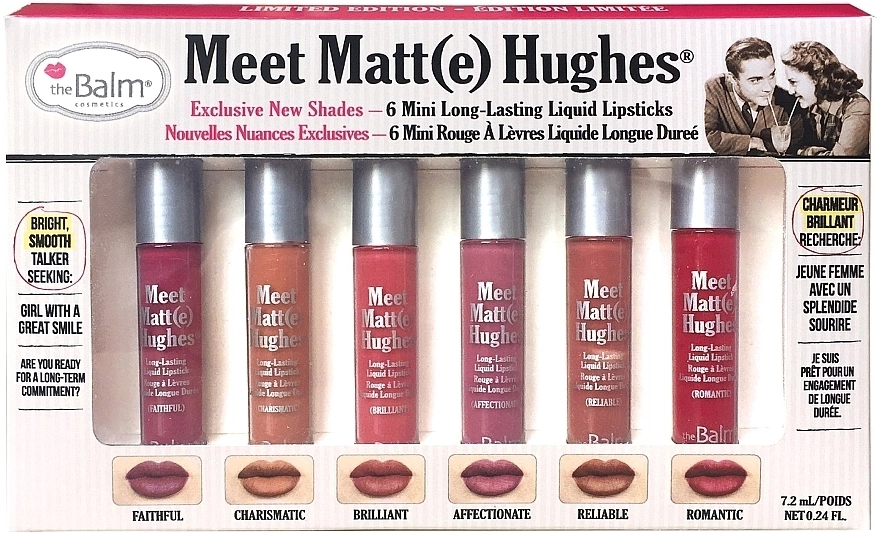 TheBalm Meet Matte Hughes Set Mini Kit Vol. 2 Набір матових помад, 6 шт. - фото N1