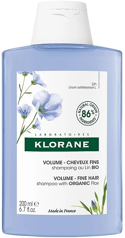 Klorane Шампунь для об'єму з екстрактом органічного льону Volume -Fine Hair with Organic Flax - фото N1