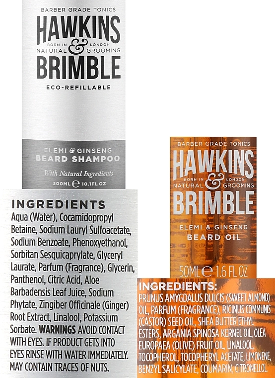 Hawkins & Brimble Набор для бороды Beard Gift Set (shm/250ml + oil/50ml + comb/1pcs) - фото N4