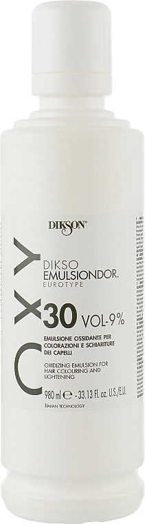 Dikson Окислитель для волос Oxy Oxidizing Emulsion For Hair Colouring And Lightening 30 Vol-9% - фото N1