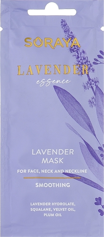 Soraya Розгладжувальна маска з лавандою для обличчя, шиї й зони декольте Lavender Essence - фото N1