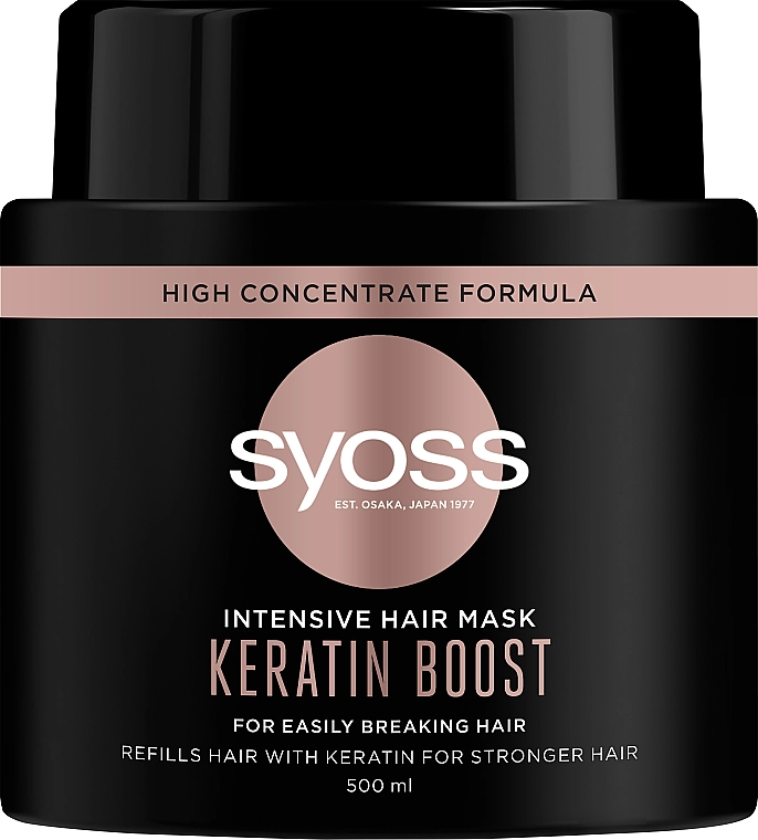 Миттєва відновлююча маска для волосся - SYOSS Keratin Hair Perfection, 500ml - фото N1