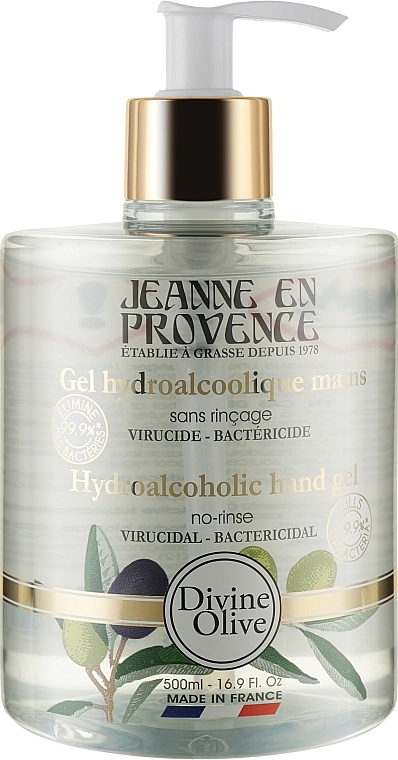 GEL HYDROALCOOLIQUE MAINS DIVINE OLIVE 500ML - Jeanne en Provence