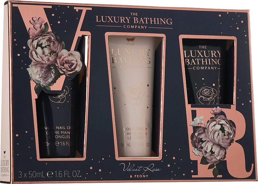 Grace Cole Набір The Luxury Bathing Velvet Rose & Peony Tempting Time (h/cr/2x50ml + b/cr/50ml) - фото N1