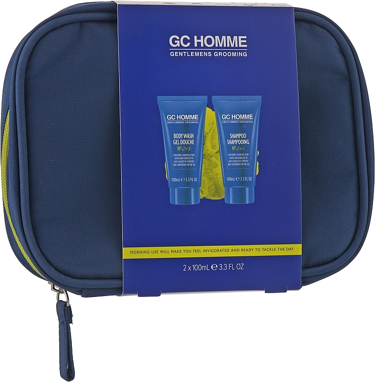 Grace Cole Набор GC Homme Sport In The Bag (shm/100ml + sh/gel/100ml + sponge/1pc + bag/1pc) - фото N1