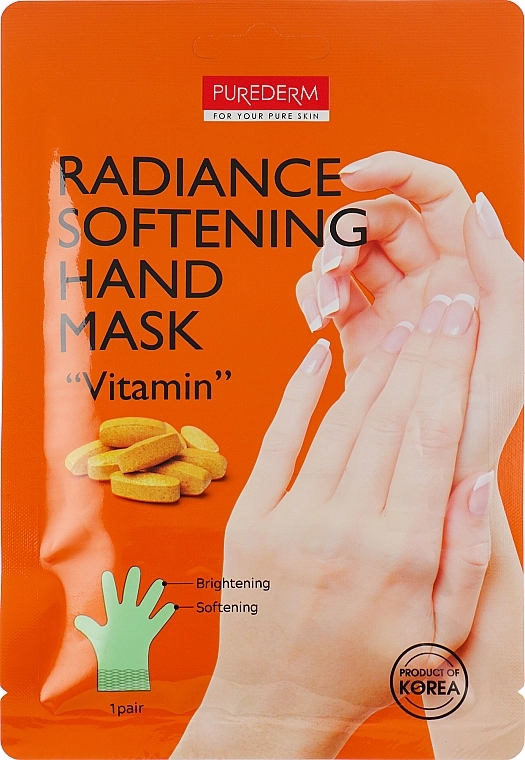 Purederm Маска-рукавички для пом'якшення й сяйва рук "Вітамін" Radiance Softening Vitamin Hand Mask - фото N1