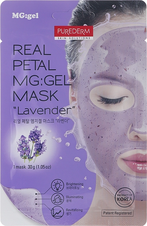 Purederm Гидрогелевая маска для лица "Лаванда" Real Petal MG:Gel Mask Lavender - фото N1