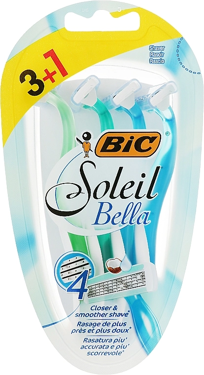 BIC Набор бритв без сменных картриджей 3+1шт. Soleil Bella - фото N1