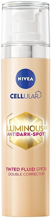 Nivea Тонирующий флюид "Двойная коррекция" Cellular Luminous 630 Anti Dark-Spot SPF20 - фото N1