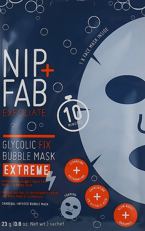 NIP + FAB Пінна маска для обличчя Glycolic Fix Extreme Bubble Mask - фото N1