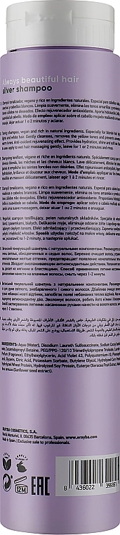 Erayba Шампунь антижелтый для седых и осветленных волос ABH Silver No-Yellow Shampoo - фото N2