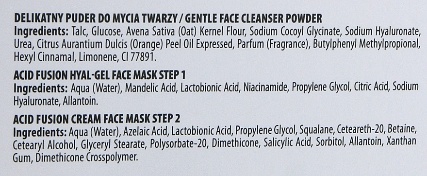 Bielenda Professional Набір Acid Fusion 3.0 Double Formula Acid Complex (powder/5x15g + mask/5x10g + mask/5x20g) * - фото N7