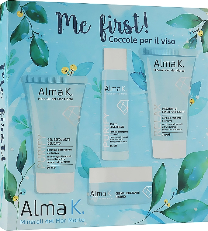 Alma K. Набір догляду за обличчям "Спочатку Я!" Alma K Me First Face Care Kit (gel/30ml + toner/15ml + cr/15ml + mask/30ml) - фото N1