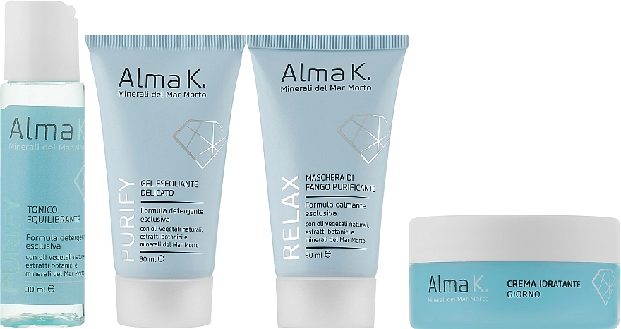 Alma K. Набір догляду за обличчям "Спочатку Я!" Alma K Me First Face Care Kit (gel/30ml + toner/15ml + cr/15ml + mask/30ml) - фото N2