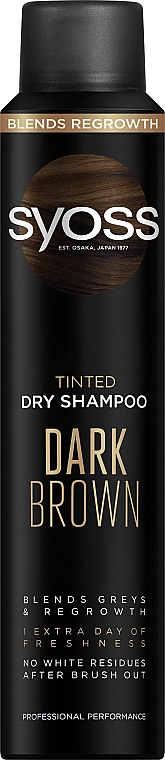 Тонувальний сухий шампунь для темного волосся - SYOSS Tined Dry Shampoo, Dark Brown, 200 мл - фото N1