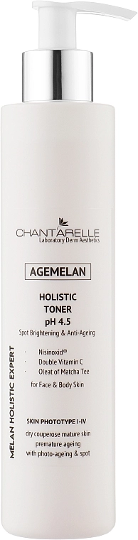 Chantarelle Очищувальний, освітлювальний і омолоджувальний тонік Agemelan Holistic Toner pH 4.5 - фото N1
