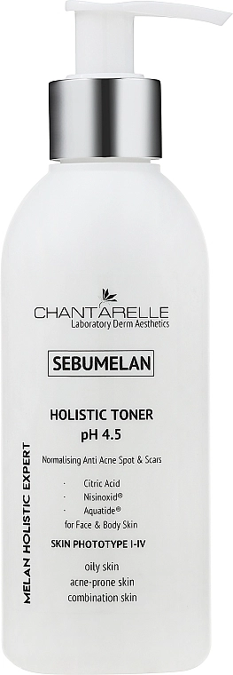 Chantarelle Осветляющий и нормализующий тоник Sebumelan Holistic Toner pH 4.5 - фото N1