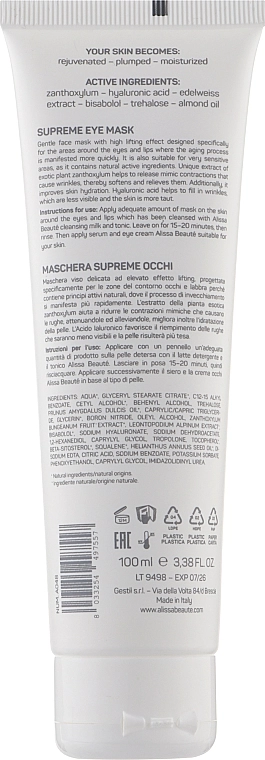 Alissa Beaute Маска для зони навколо очей Longevity Supreme Eye Mask - фото N2