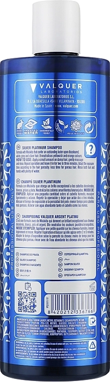 Valquer Шампунь для волос SIlver Platinum Shampoo - фото N2