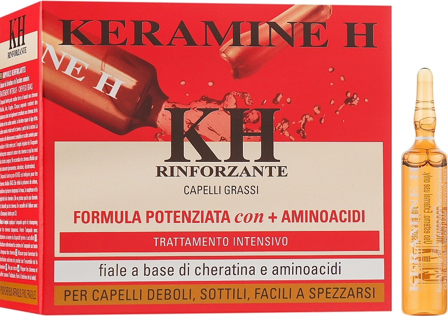Keramine H Ампули для зміцнення волосся Червоні Professional Fiale Rinforzante Fascia Rossa - фото N2