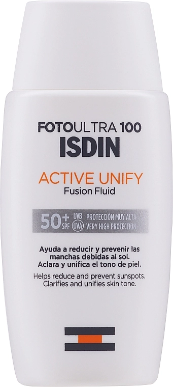 Isdin Сонцезахисний флюїд для обличчя проти пігментних плям Foto Ultra 100 Active Unify Fusion Fluid SPF50+ - фото N1