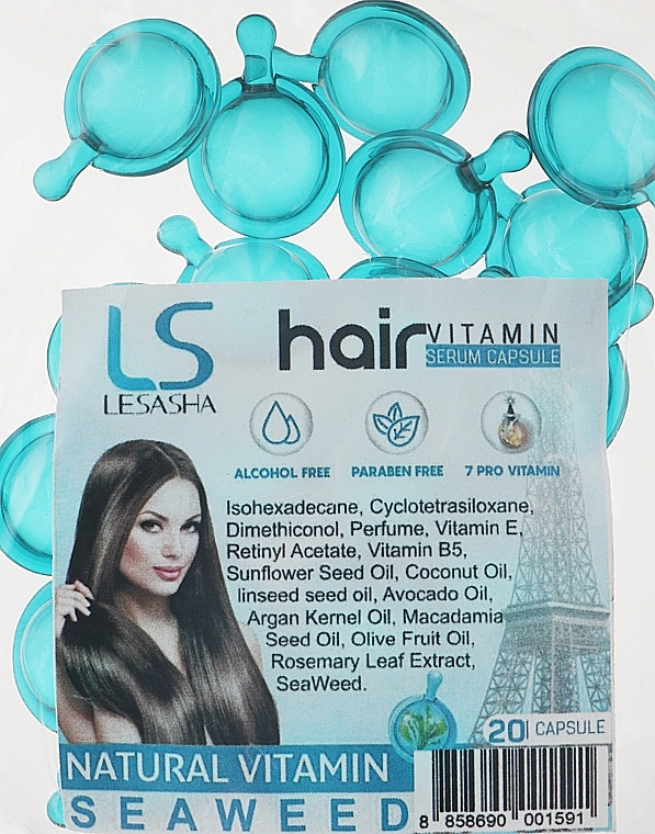 Lesasha Тайские капсулы для волос c водорослями Hair Serum Vitamin Seaweed - фото N4