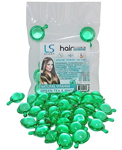Lesasha Тайские капсулы для волос с зеленым чаем и мятой Hair Serum Vitamin Green Tea & Mint - фото N2