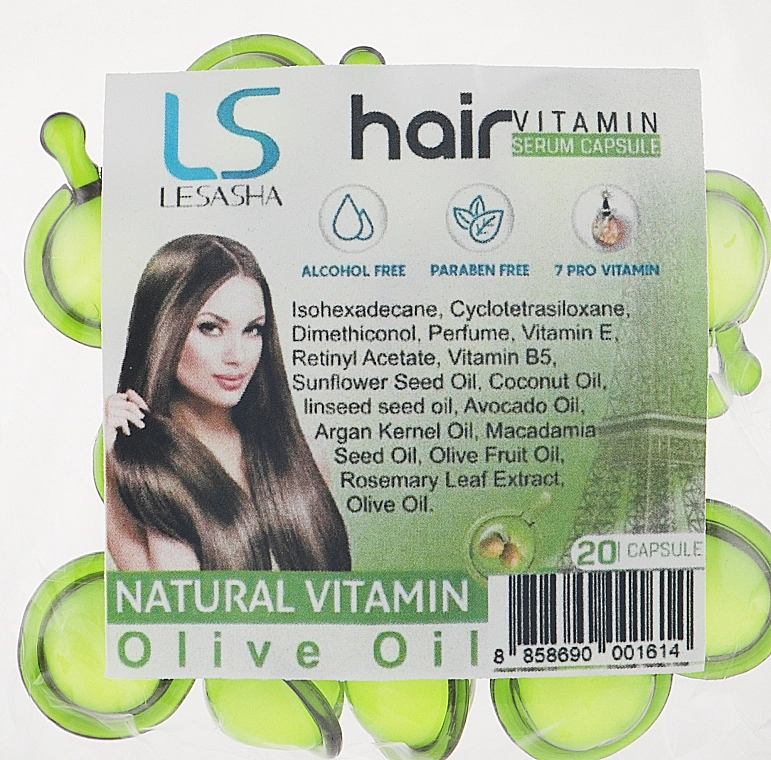 Lesasha Тайські капсули для волосся з оливковою олією Hair Serum Vitamin Olive Oil - фото N4