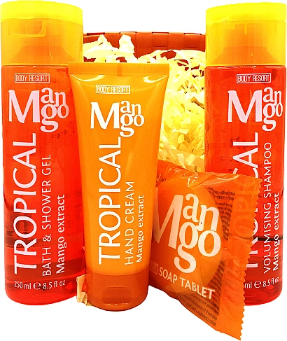 Mades Cosmetics Набор "Манговая корзинка" (sh/gel/250ml + shm/250ml + h/cr/100ml + soap/50g) - фото N1