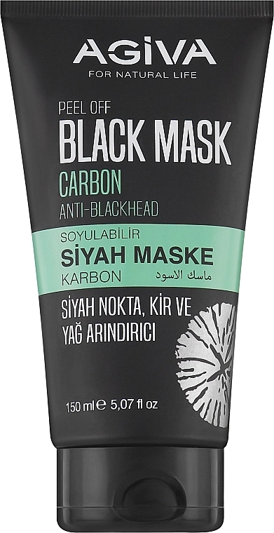 Agiva Маска для лица с активированным углем Peel Off Black Mask Activated Charbon Anti-Blackhead - фото N1