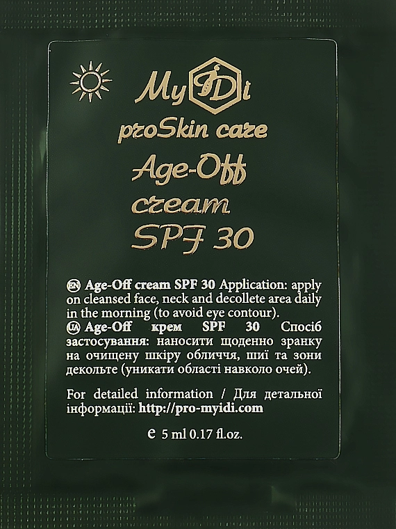 MyIdi Антивіковий денний крем для обличчя Age-Off Cream SPF 30 (пробник) - фото N1