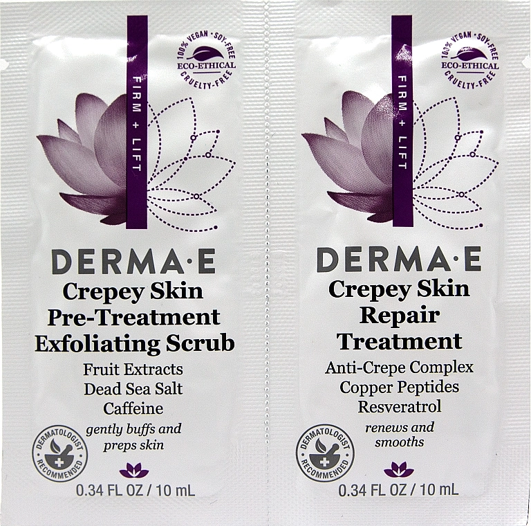Derma E Набір пробників Crepey Skin (scrub/10ml + treatment/10ml) - фото N1